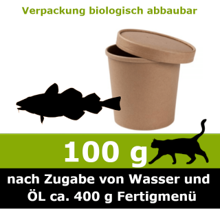 Katzen Trocken Barf Fisch 100 g mit 98% Fischanteil